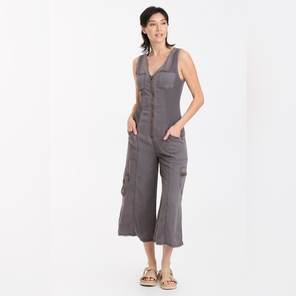 XCVI Tavin Crop Jumpsuit, Charcoal Gray